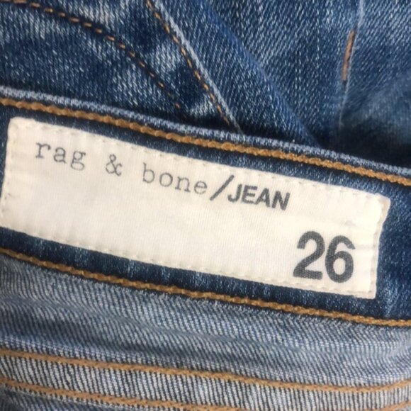 (3 for $60) Rag & Bone Blue Jeans w/Folded Raw Hems - Picture 3 of 6